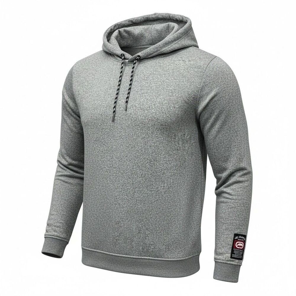 Ecko Unltd Heather Gray Hoodie Mens XL Minimal Streetwear Essential Pullover NWT